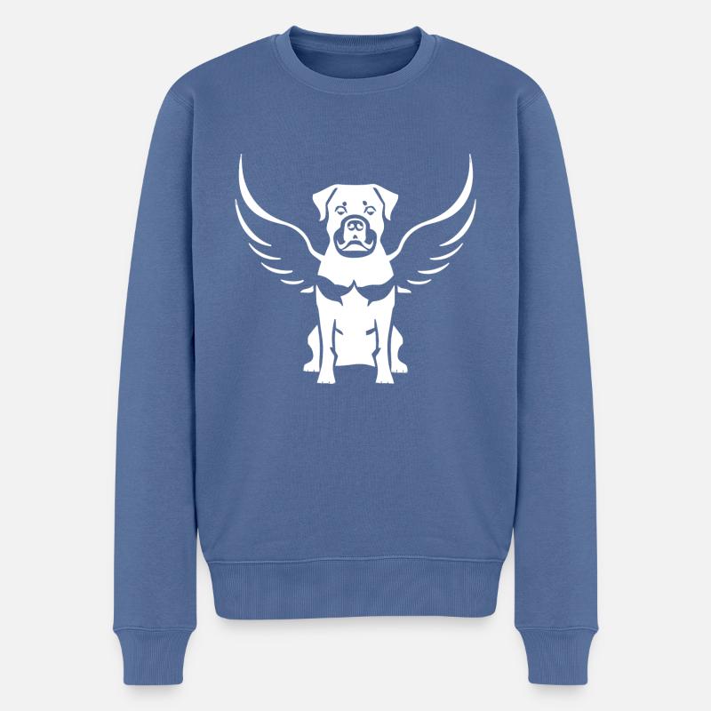 Rottweiler Aile d’ange Silhouette - Pull Premium bio Homme - bleu pigeon