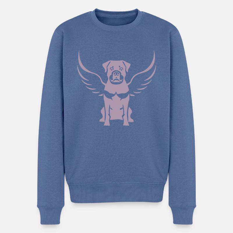 Rottweiler Aile d’ange Silhouette - Pull Premium bio Homme - bleu pigeon
