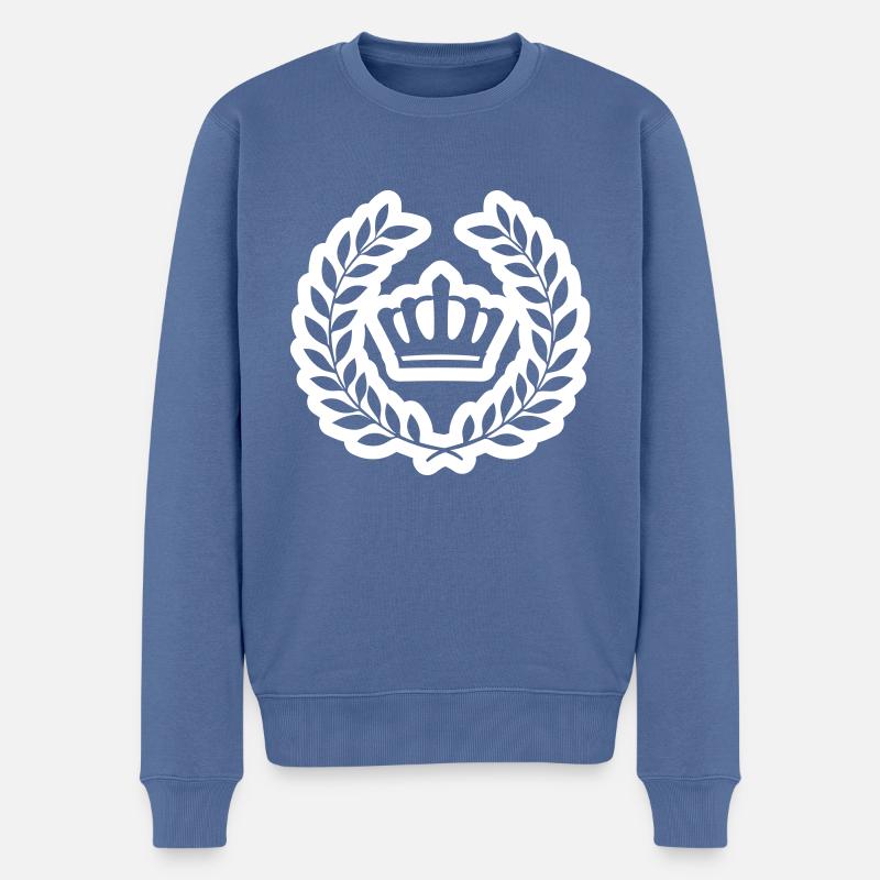Symbole de couronne - Pull Premium bio Homme - bleu pigeon