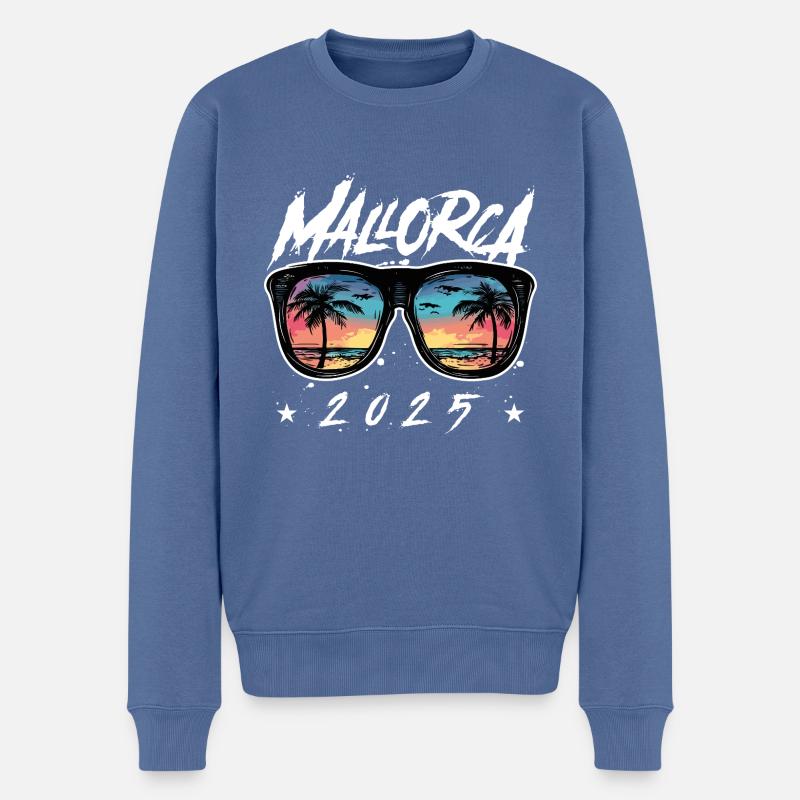 Majorque 2025 - Pull Premium bio Homme - bleu pigeon