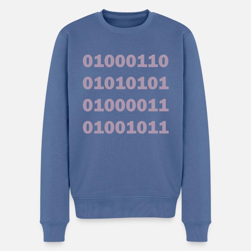 Binary Code Fuck - Men's Premium Organic Jumper - stone blue