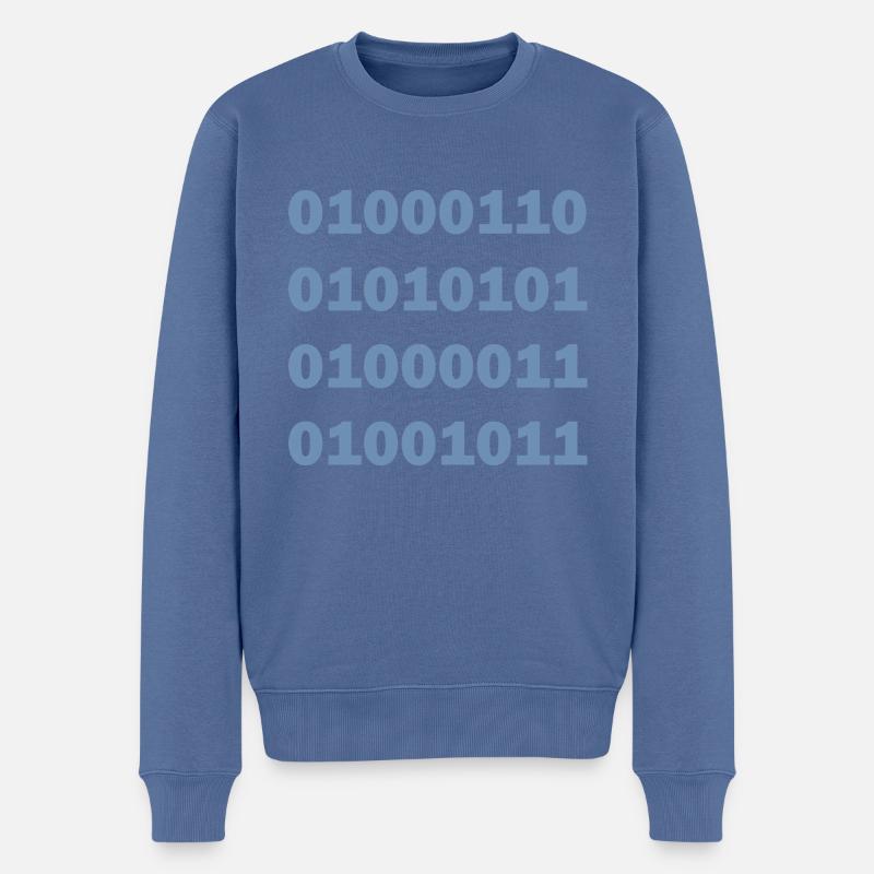 Binär Code Fuck - Männer Premium Bio Pullover - Taubenblau