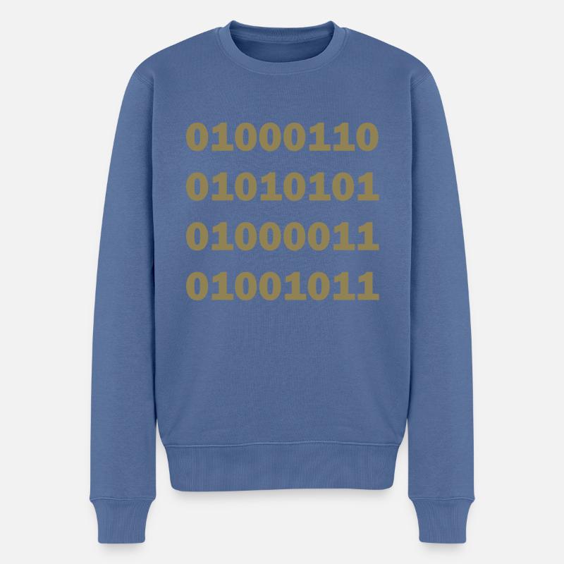 Binär Code Fuck - Männer Premium Bio Pullover - Taubenblau
