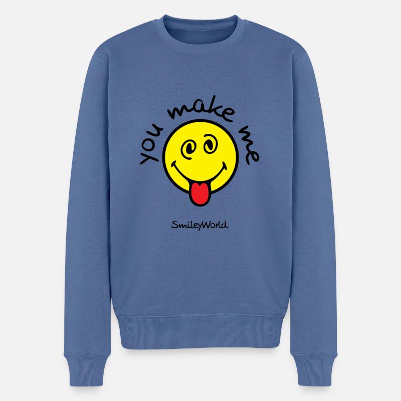 Smiley, SWFA21, du machst mich.... - Männer Premium Bio Pullover - Taubenblau
