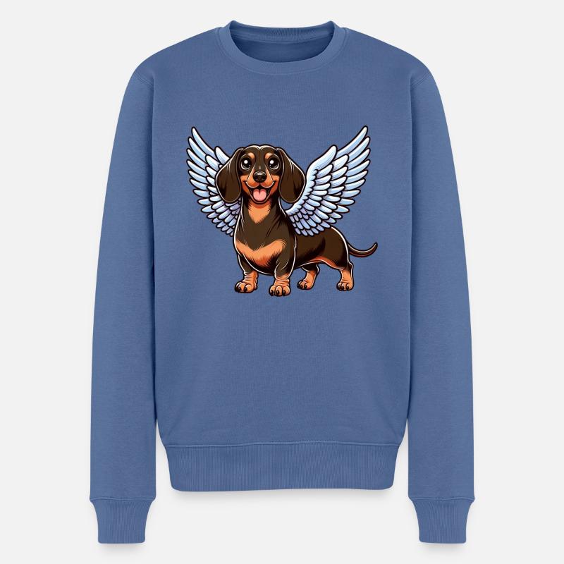 Teckel Ange Ailes Célestes - Pull Premium bio Homme - bleu pigeon