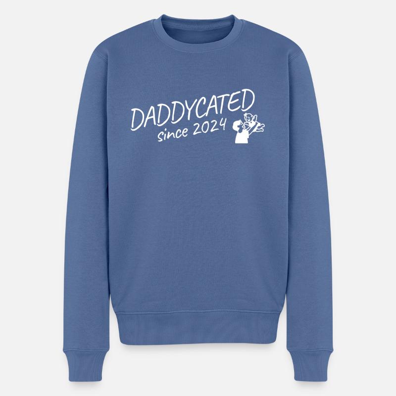 Daddyqué depuis 2024 - Pull Premium bio Homme - bleu pigeon