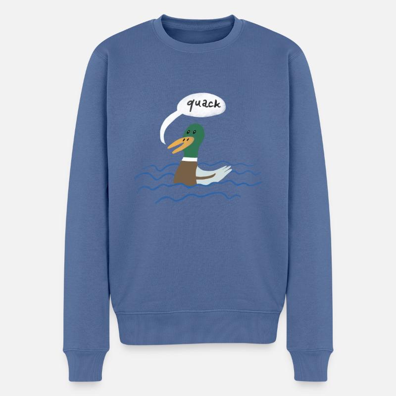 Die Ente - Männer Premium Bio Pullover - Taubenblau