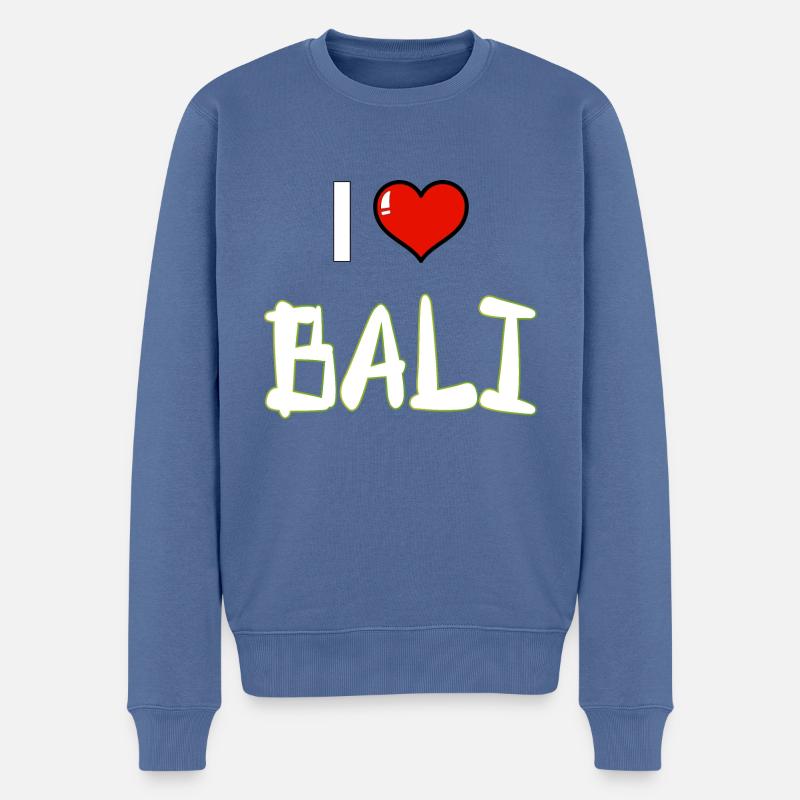 Bali - Indonesien - Männer Premium Bio Pullover - Taubenblau