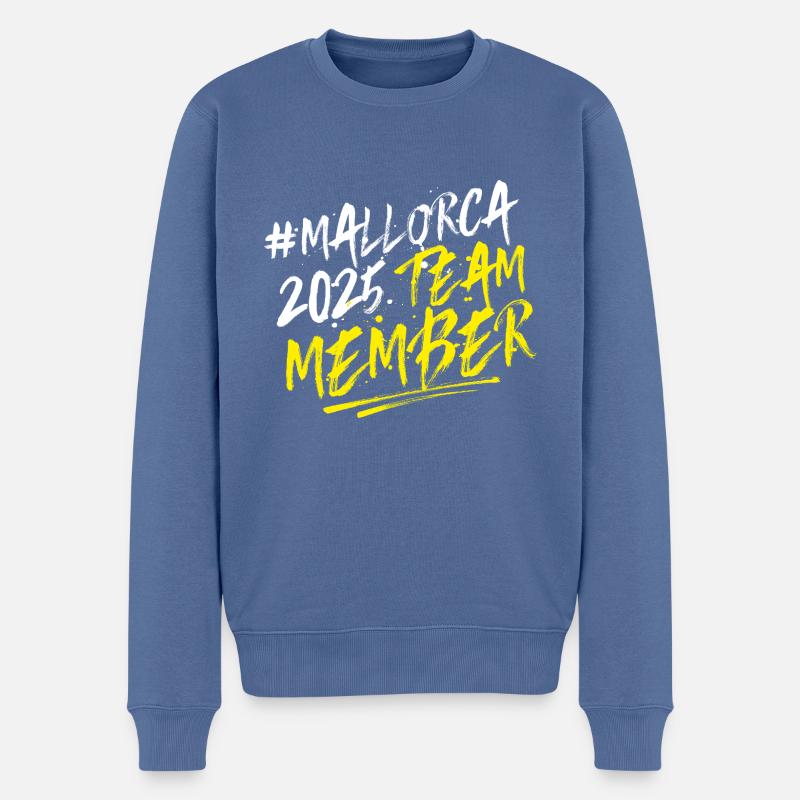 Majorque 2025 Équipe - Pull Premium bio Homme - bleu pigeon