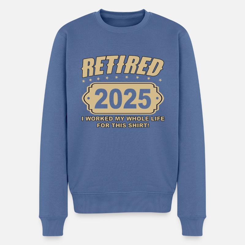 Retraité 2025 - Enfin retraité - Pull Premium bio Homme - bleu pigeon