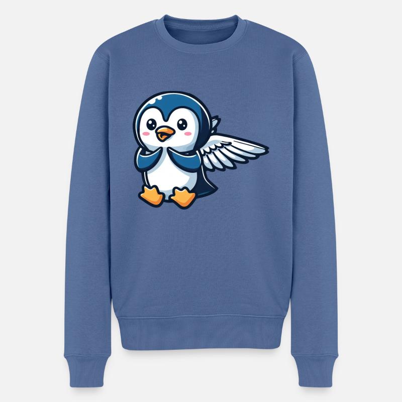 Ailes de manchot céleste - Pull Premium bio Homme - bleu pigeon