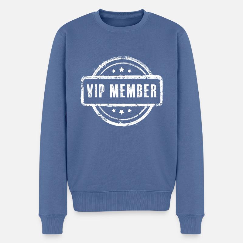 Tampon de membre VIP - Pull Premium bio Homme - bleu pigeon