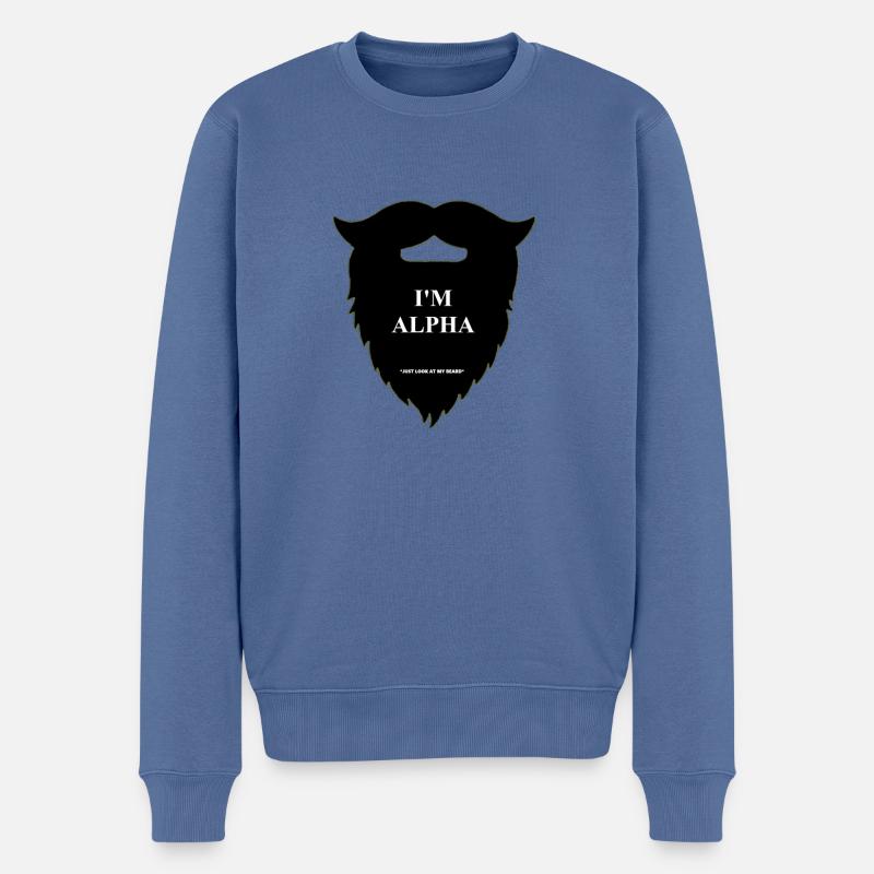 Alpha Bart! - Männer Premium Bio Pullover - Taubenblau