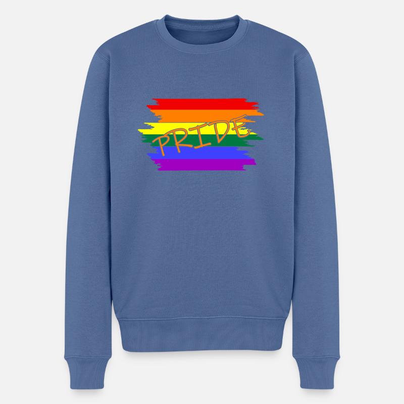 LGBT - Männer Premium Bio Pullover - Taubenblau
