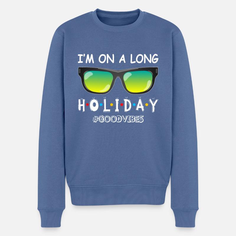I’m on holiday - Männer Premium Bio Pullover - Taubenblau