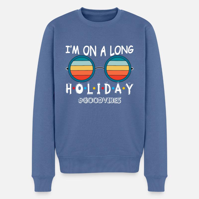 Je suis en vacances - Pull Premium bio Homme - bleu pigeon