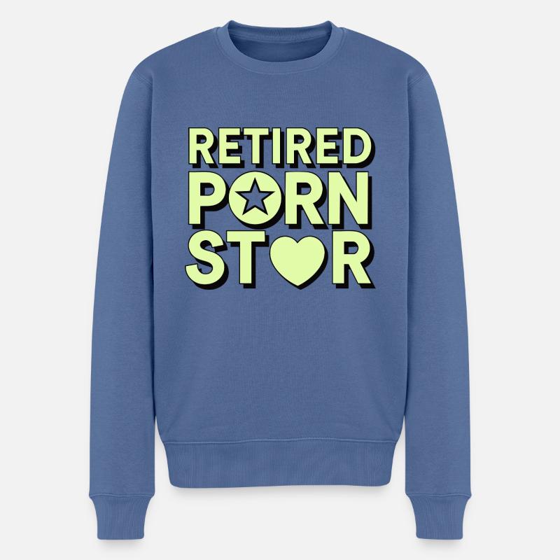 Retired Porn Star - Männer Premium Bio Pullover - Taubenblau