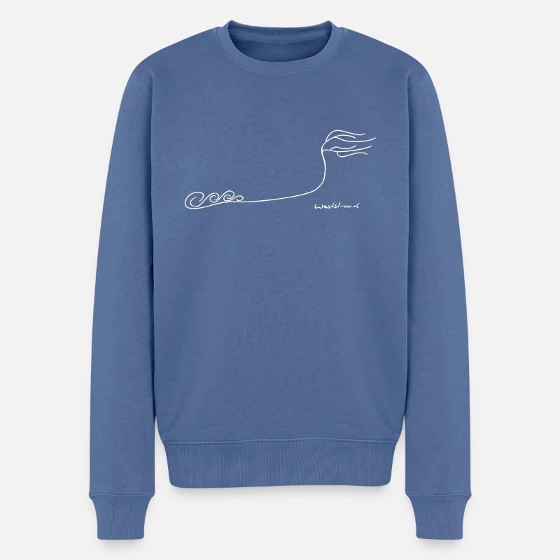 Weststrand Darß - Männer Premium Bio Pullover - Taubenblau