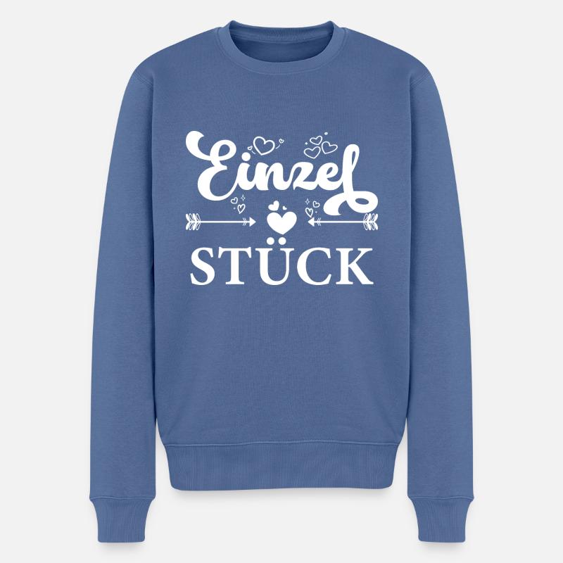 Einzelstück - Männer Premium Bio Pullover - Taubenblau