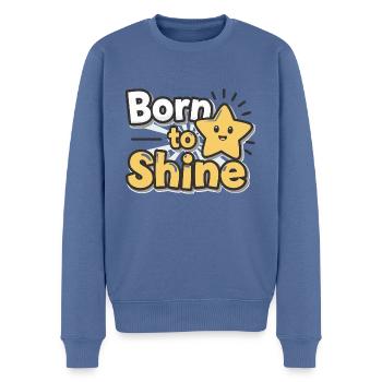 Né pour briller – Strahlender Stern - Pull Premium bio Homme - bleu pigeon - Devant - Nico (187cm)