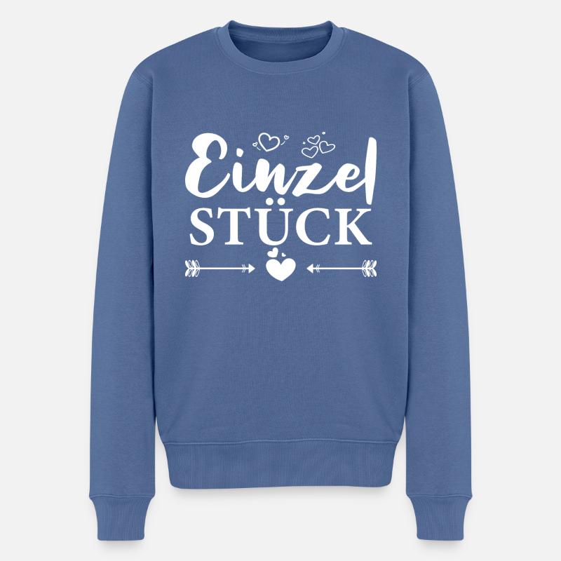 Einzelstück - Männer Premium Bio Pullover - Taubenblau