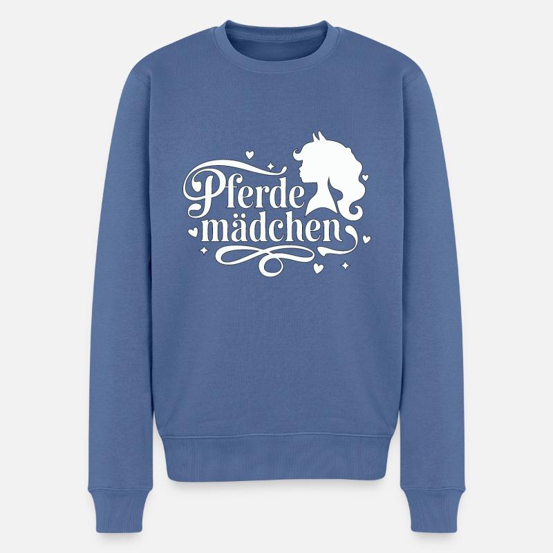 Pferdemädchen - Mädchen liebt Pferde - Männer Premium Bio Pullover - Taubenblau