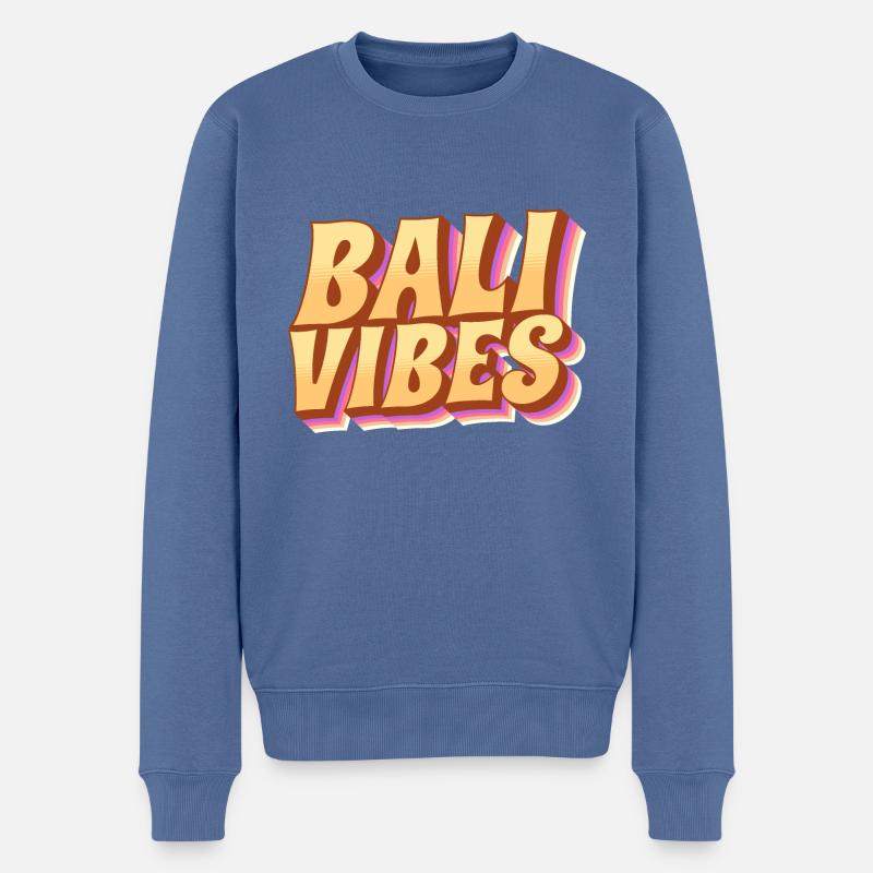 Bali - Indonesien - Männer Premium Bio Pullover - Taubenblau