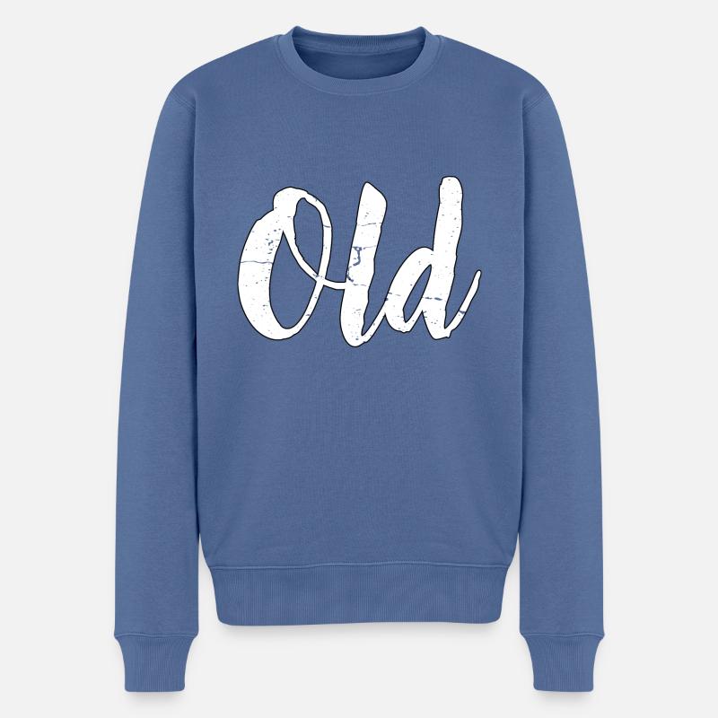 Old - Alt - Männer Premium Bio Pullover - Taubenblau