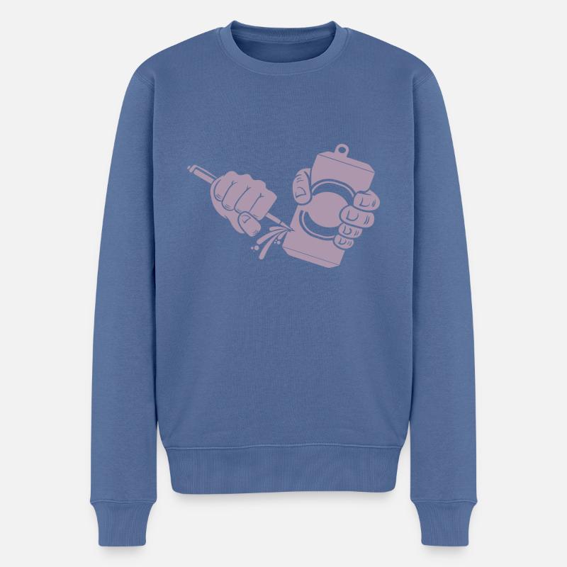 Bier Dosenbier Dosenstechen - Männer Premium Bio Pullover - Taubenblau