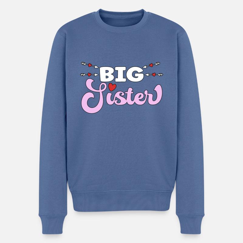 Grande Sœur - große Schwester - Pull Premium bio Homme - bleu pigeon