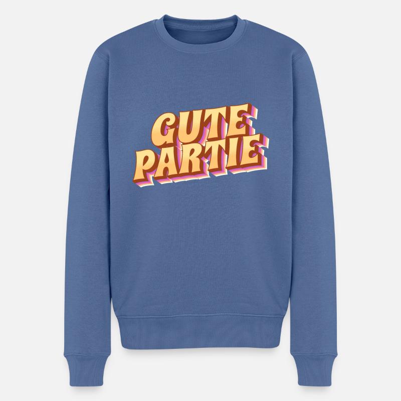 Bon jeu - Pull Premium bio Homme - bleu pigeon