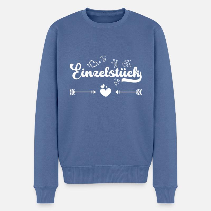 Einzelstück - Männer Premium Bio Pullover - Taubenblau