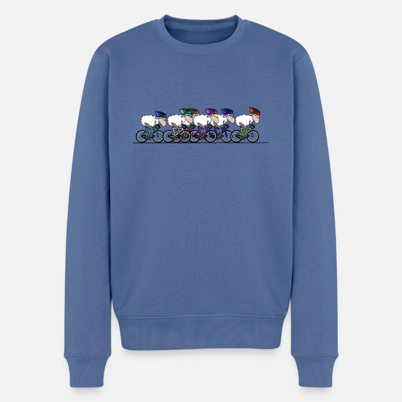 Radsport - Männer Premium Bio Pullover - Taubenblau