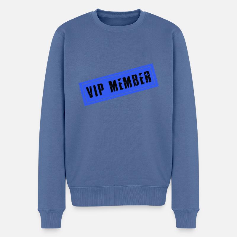 Vip Mitglied - Männer Premium Bio Pullover - Taubenblau