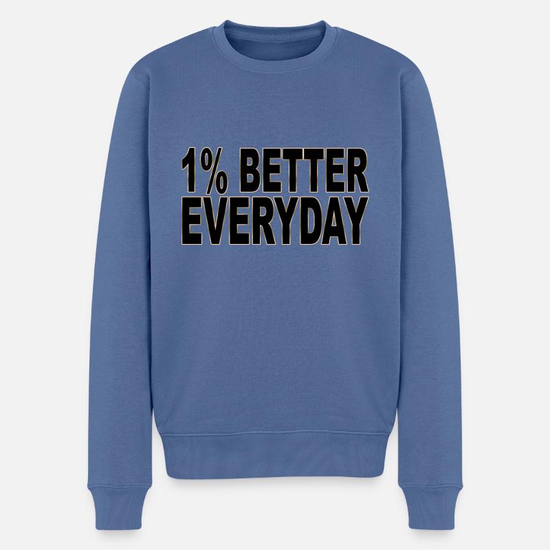 1 % de mieux chaque jour - Pull Premium bio Homme - bleu pigeon