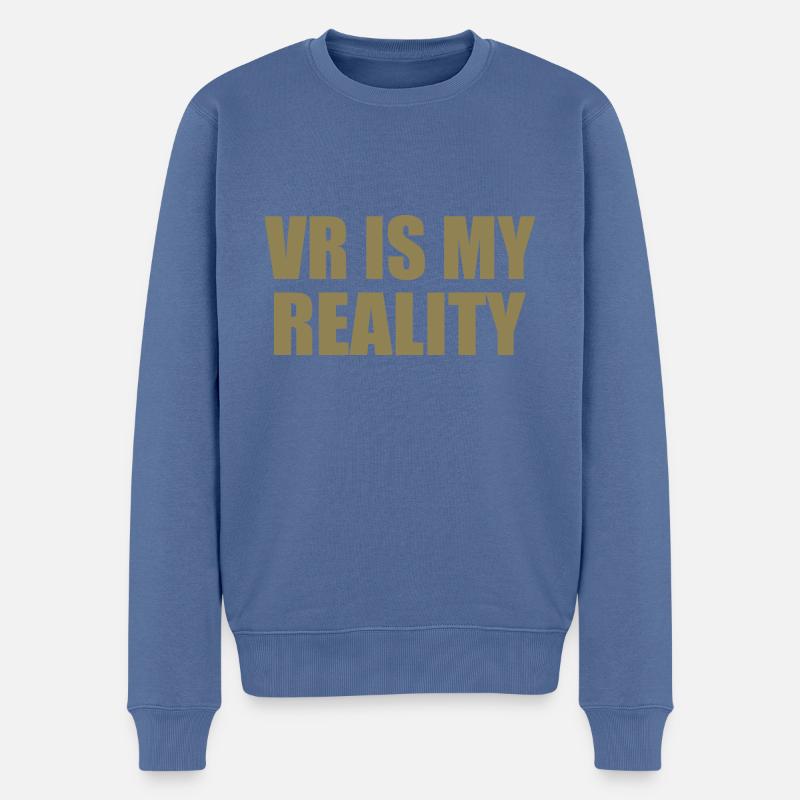VR is my REALITY - Männer Premium Bio Pullover - Taubenblau