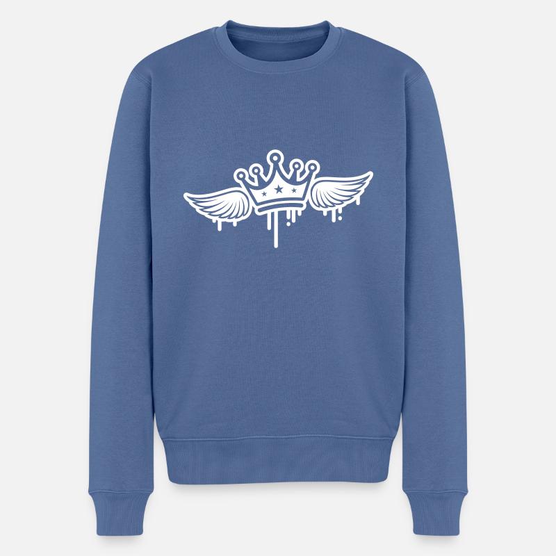 Ailes de la couronne - Pull Premium bio Homme - bleu pigeon