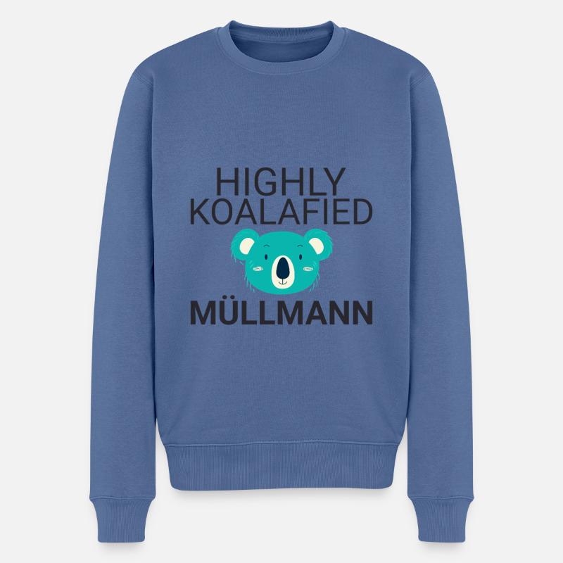 Müllmann Koalafied - Männer Premium Bio Pullover - Taubenblau