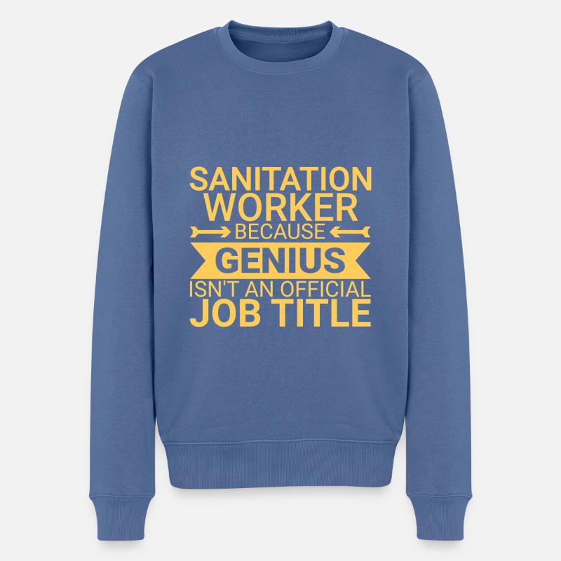 Sanitation worker Genius - Männer Premium Bio Pullover - Taubenblau