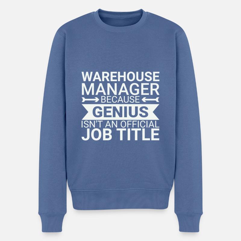 Warehouse Manager Genius - Männer Premium Bio Pullover - Taubenblau