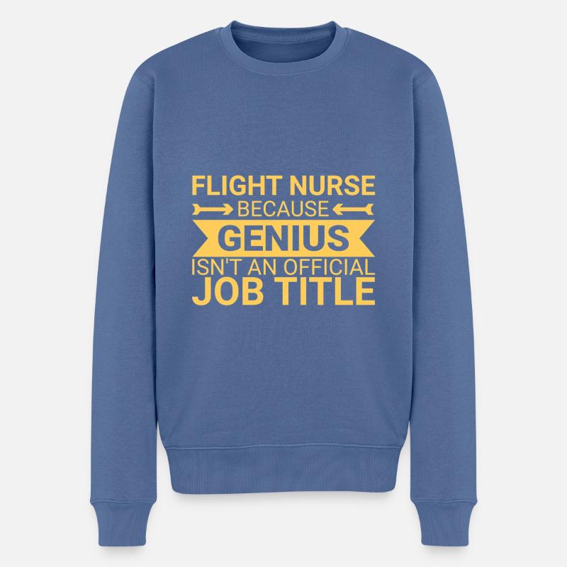 Flight Nurse Genius Luftrettung - Männer Premium Bio Pullover - Taubenblau