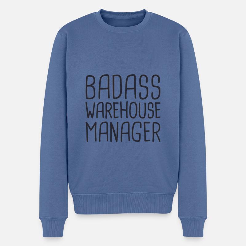 Warehouse Manager Badass - Männer Premium Bio Pullover - Taubenblau