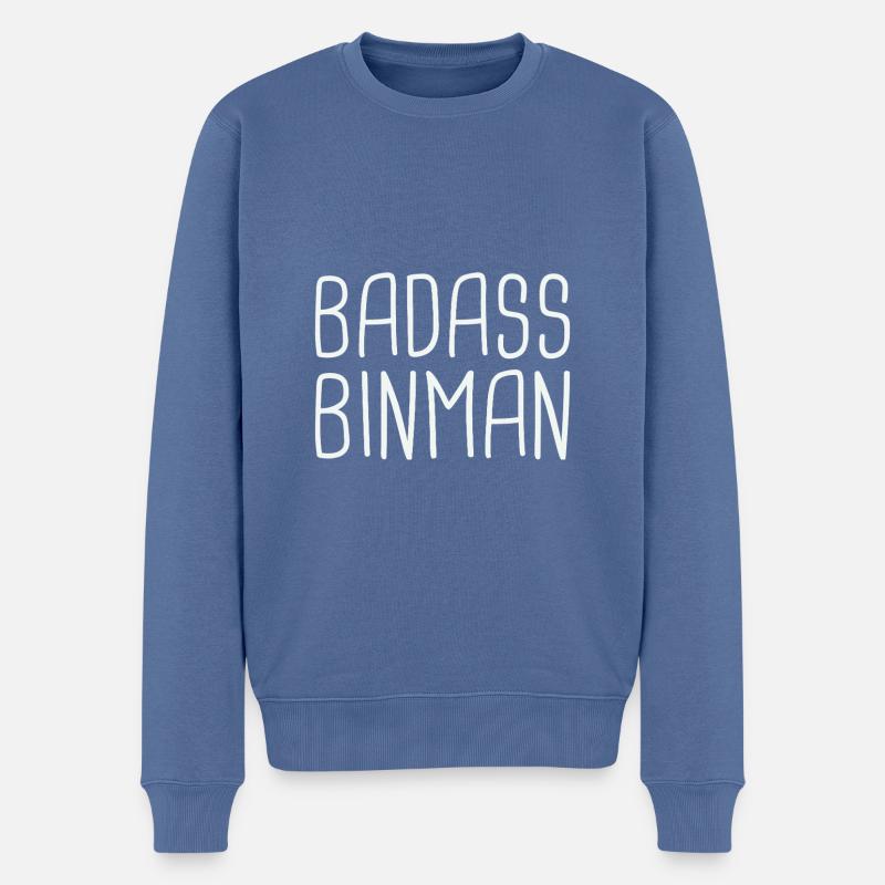 Binman Badass - Pull Premium bio Homme - bleu pigeon