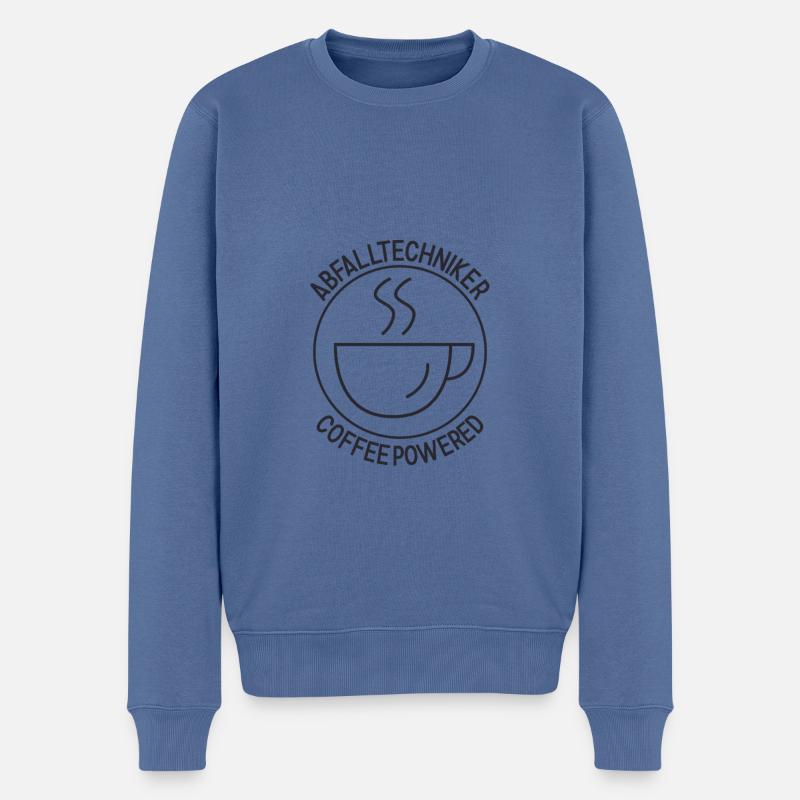 Abfalltechniker Coffee Powered - Männer Premium Bio Pullover - Taubenblau