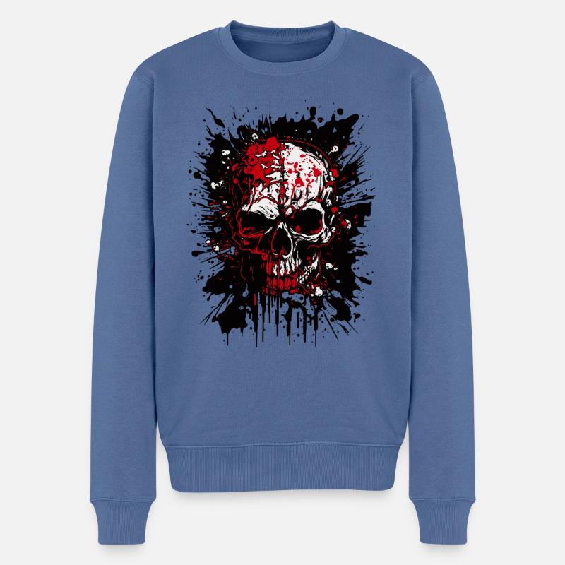 Crâne - Pull Premium bio Homme - bleu pigeon
