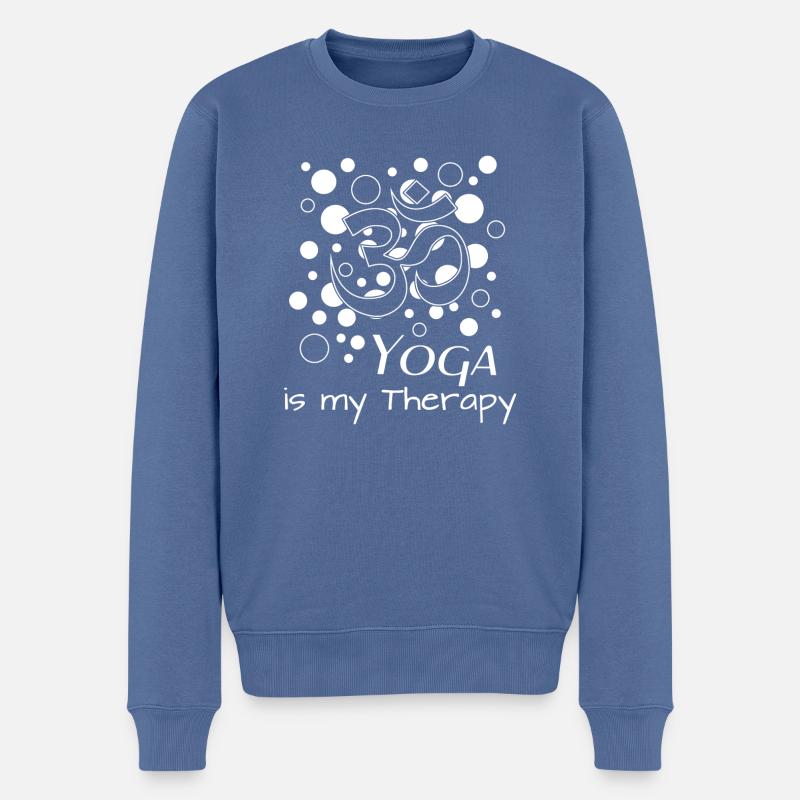 Yoga Om Namaste - Männer Premium Bio Pullover - Taubenblau