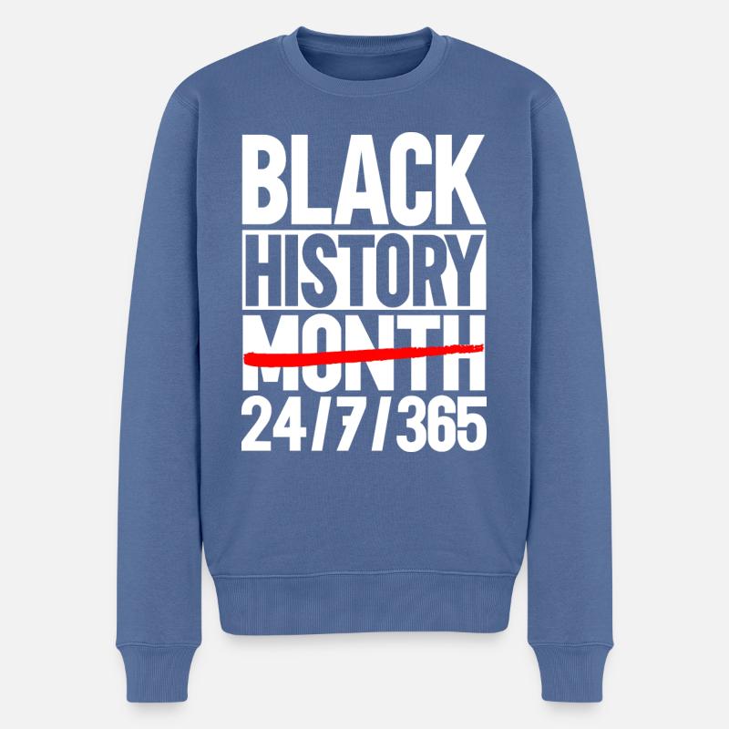 Black History Month 24/7/365 - Männer Premium Bio Pullover - Taubenblau