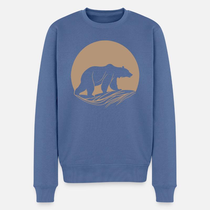 Wilder Bär, Wildtier, Symbol - Männer Premium Bio Pullover - Taubenblau
