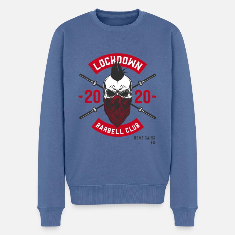 Lockdown Barbell Club - Männer Premium Bio Pullover - Taubenblau