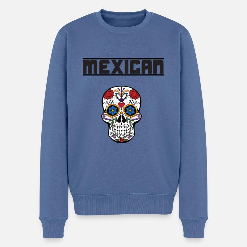 mexicain - Pull Premium bio Homme - bleu pigeon